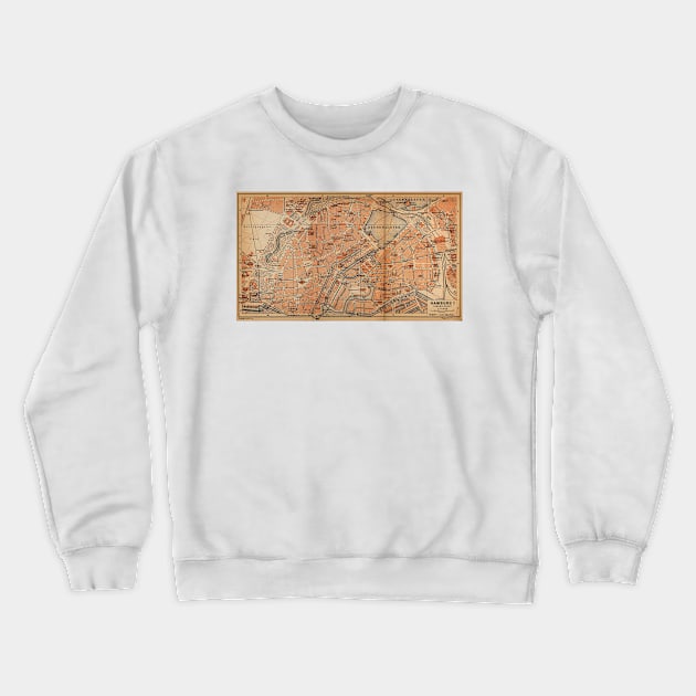 Vintage Map of Hamburg Germany (1910) Crewneck Sweatshirt by Bravuramedia